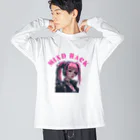 Cyber XXXのサイバーパンク少女　ツインテール ビッグシルエットロングスリーブTシャツ