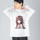 すまいるのかわいい女の子イラストグッズ ビッグシルエットロングスリーブTシャツ