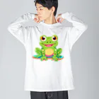 Tiny Cute Crittersのかわいいカエル Big Long Sleeve T-Shirt