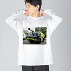 ビッグスマイルライフの黄色い消防車 ビッグシルエットロングスリーブTシャツ