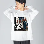 Casey Life Storeのハロウィンの街とケイシーさん ビッグシルエットロングスリーブTシャツ