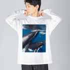 Fasterのシロナガスクジラ　親子 Big Long Sleeve T-Shirt