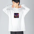 NYANKOのネオン 夜景 ビッグシルエットロングスリーブTシャツ