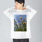 MMの黄色い春菊の花 ビッグシルエットロングスリーブTシャツ