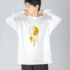 よねやしょうの陰陽太極図と双魚 (金茶色) Big Long Sleeve T-Shirt