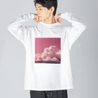 usaのピンク空☁️ ビッグシルエットロングスリーブTシャツ