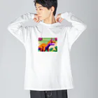 iikyanの恐竜㉓ ビッグシルエットロングスリーブTシャツ