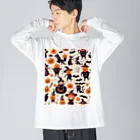 ワンダーワールド・ワンストップのたくさんのかわいいハロウィーンキャラクター Big Long Sleeve T-Shirt