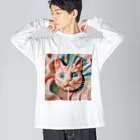 猫雑貨屋　ねこまろの猫のカラフルロリポップ Big Long Sleeve T-Shirt