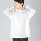 elmi_niikawaの三度の笹より猫が好き　背面版 ビッグシルエットロングスリーブTシャツ