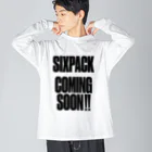 おもしろいTシャツ屋さんのSIXPACK COMINGSOON シックスパック カミングスーン 筋トレ ビッグシルエットロングスリーブTシャツ