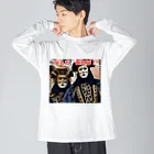 Yamapのヴェネチアのカーニバルの美しい仮面 Big Long Sleeve T-Shirt