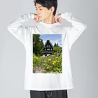 COSMIC Galleryの白川郷・五箇山の合掌造り集落 ビッグシルエットロングスリーブTシャツ