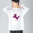 mumusの馬　sequinspink ビッグシルエットロングスリーブTシャツ