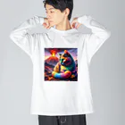 ニャーちゃんショップのカラフルキャット Big Long Sleeve T-Shirt