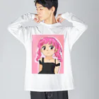 ワンダーワールド・ワンストップのピンク髪の少女 Big Long Sleeve T-Shirt