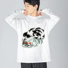 MakotOの猫と鯉（水墨画風） Big Long Sleeve T-Shirt