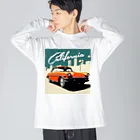 めそぽのカリフォルニアのオレンジの車 ビッグシルエットロングスリーブTシャツ