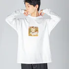 Yoshionekoのカワヨ仕事ネコ ビッグシルエットロングスリーブTシャツ