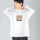 YOO1978の(*≧3≦)ウサギのグッズ ビッグシルエットロングスリーブTシャツ