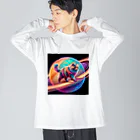 ニャーちゃんショップのスペースキャット Big Long Sleeve T-Shirt