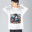 DJシャークのDJシャーク(thank you) Big Long Sleeve T-Shirt