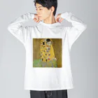 名画館のクリムト「接吻」　グスタフ・クリムトの絵画【名画】 ビッグシルエットロングスリーブTシャツ