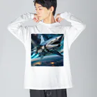 RISE　CEED【オリジナルブランドSHOP】のサメの宇宙船 Big Long Sleeve T-Shirt