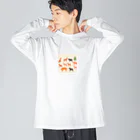 ZUZUKAMAのゆるくてかわいい動物の群れ Big Long Sleeve T-Shirt