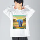 アニマルキャンバスのエレファンシー・アート Big Long Sleeve T-Shirt