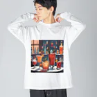 ReoReo-Artの冬のカクテルシリーズ Big Long Sleeve T-Shirt