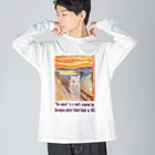 アニマル四字熟語の猫の「叫び」「THE　MEOW」 Big Long Sleeve T-Shirt