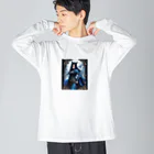 ZZRR12の「狐魔女の蒼き炎」 ： "The Azure Flames of the Fox Witch" Big Long Sleeve T-Shirt