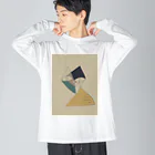 sorbericaの一筆書きネコ ビッグシルエットロングスリーブTシャツ