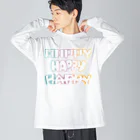 はしくれじゃいSHOPのHAPPYはっぴーハッピー Big Long Sleeve T-Shirt