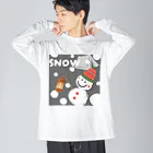 YF_familleの雪だるま ビッグシルエットロングスリーブTシャツ