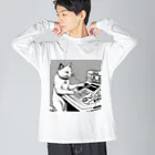 NORI's yoki2shopのボタン猫（シリアス） Big Long Sleeve T-Shirt