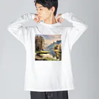 maikoのショップの静かな川辺の風景 Big Long Sleeve T-Shirt