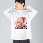 ぶーたんの笑顔の花開き ビッグシルエットロングスリーブTシャツ