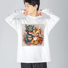 enryuu'sCLUBのPrettywithタイガー＆ドラゴン Big Long Sleeve T-Shirt