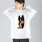 hoodie styleのサーフィン女子 Big Long Sleeve T-Shirt