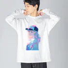 yanagi029の帽子女子 ビッグシルエットロングスリーブTシャツ