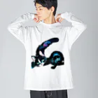 幸運のしっぽの黒猫と魔法の尻尾 Big Long Sleeve T-Shirt