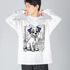 Paonのズーの犬の絵 ビッグシルエットロングスリーブTシャツ