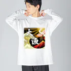 大漁旗　和柄のshopの大漁　和柄　赤富士 Big Long Sleeve T-Shirt