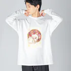 お菓子な森の赤いフルーツタルトムーンとじゃれるウサギ Big Long Sleeve T-Shirt