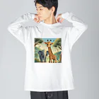 Happy Shopのゾウとキリン① Big Long Sleeve T-Shirt