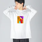 POLC＆coの浮世絵風絵画 ビッグシルエットロングスリーブTシャツ