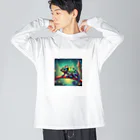 SUZURIの幻想的なカメレオン ビッグシルエットロングスリーブTシャツ