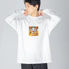 midori_kawaの開運黄金の泉瞑グッズ！白龍ちゃんがお守りします ビッグシルエットロングスリーブTシャツ